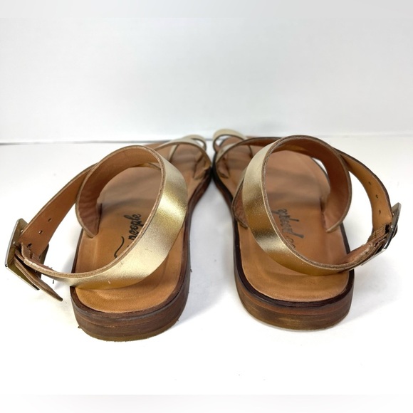 NWT FREE PEOPLE Women’s Gold Romeo Wrap Sandals Size 7.5M EU 38.5 - Picture 4 of 6